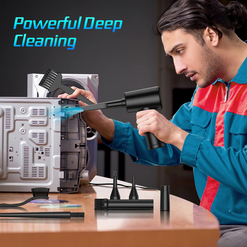 Compressed-air-dusters-electric-duster-100000RPM- air Blower for Computer - No Compressed air can - Replace Canned air dusters -Keyboard Cleaner - pc air dusters - Compressed air Electric 7600mAh C1