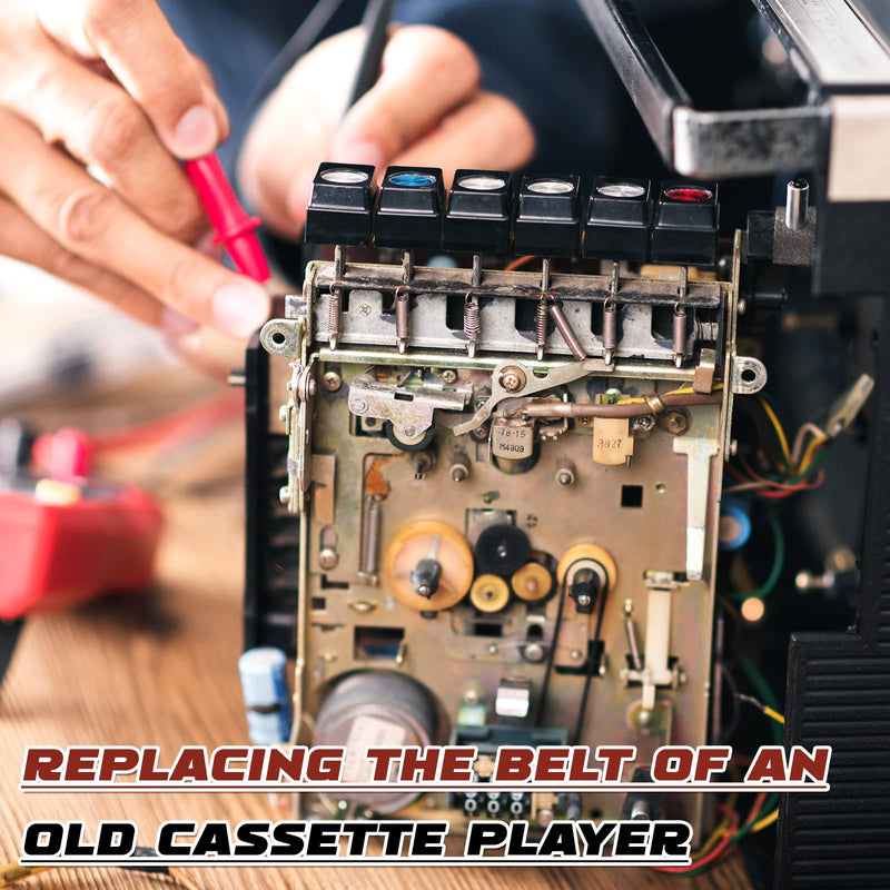 100 Pcs Recorder Rubber Belts 40-135 mm Square Belt Cassette Tape Machine Repair Maintenance Mix Cassette Recorder Belts for DVD CD LD VCR Repeater Drives (1mm Width) 1mm Width