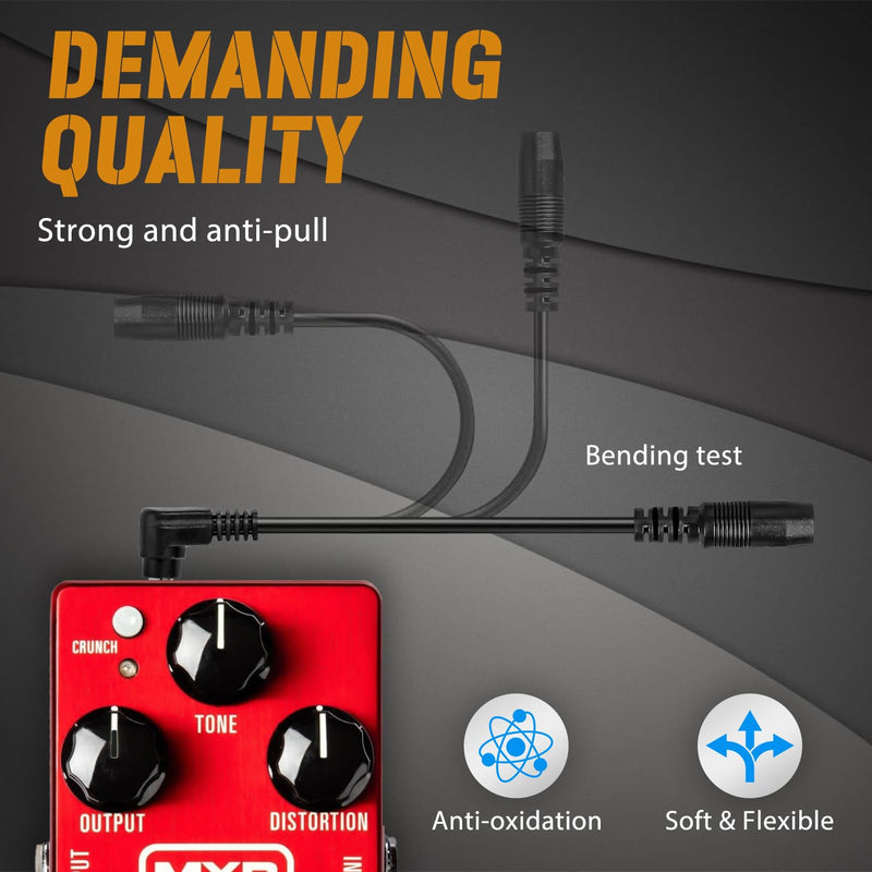STRICH SPA-10 Guitar Pedal Power Supply Adapter (1000mA -1A) AC 9V, Compatible for Guitar Pedal Bass Effect Pedal Board (Tip Negative), 4 Way Daisy Chain Cables