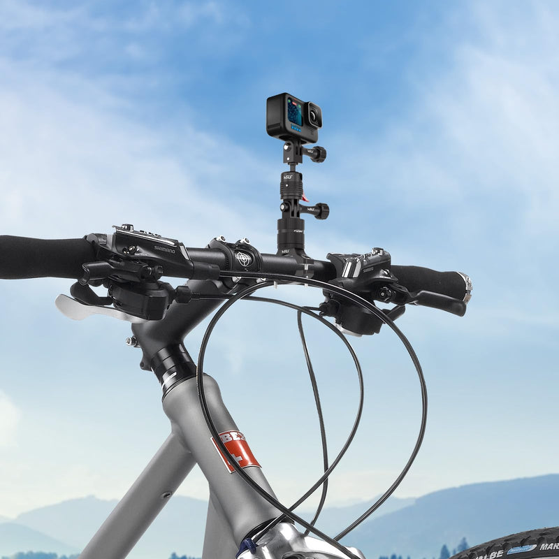 [AUSTRALIA] - HSU 360 Degree Rotation Camera Mount, Aluminum Vertical Bracket Tripod Adapter Compatible with GoPro Hero 12/11/10/9/8/7/6/5 AKASO Campark DJI Osmo Action 4/3 and Other Action Cameras 