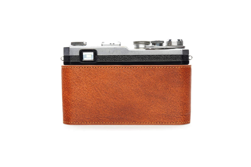 S3 Film Camera Case, BolinUS Handmade Genuine Real Leather Half Camera Case Bag Cover for Nikon S3 Film Camera with Hand Strap (LavaBrown) LavaBrown