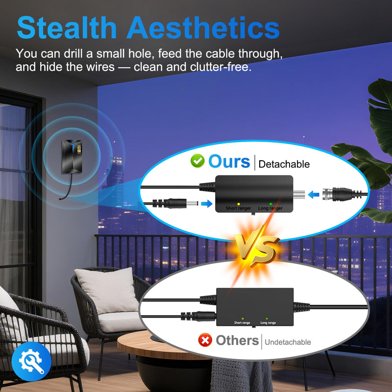 2026 Premium TV Antenna Indoor Outdoor – 3500+ Miles Long Range for Local Channels, Built-in Amplified Signal Booster, Supports 8K/4K/1080P HD, Easy Setup with 26ft Coax Cable for Smart TV