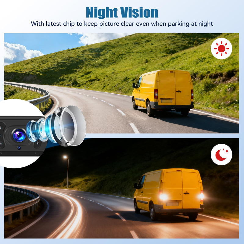 Wireless Backup Camera for Car 4.3 Inch Monitor Digital Signal Stable Rear View Camera Night Vision for Truck/Car/Pickup/SUV/ IP69 Waterproof with License Plate Backup