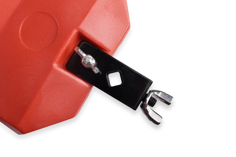 Jam Block - Latin Percussion Instrument, Musical Drum Block Accessory, Red Plastic with Adjustable Mounting Bracket - Complete with Drumstick Keyring