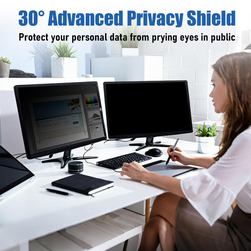 24 Inch Privacy Screen for Computer Monitor 16:9 Aspect Ratio Removable | 2-Pack Anti-spy & Anti-glare protective film & Privacy protection in open office environment, Desktop Security Privacy Filter [2Pack] 24 Inch 16:9 Aspect