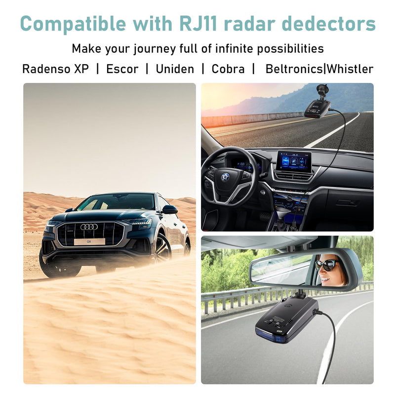 Radar Detector Cable,USB-C to RJ11 Plug Cable,use for Uniden R1 R3 R7 Beltronics Cobra Whistler Escort MAX360 Passport 9500i Radenso XP etc Replacement Radar Detector Cable 3.3ft RJ11-3.3FT