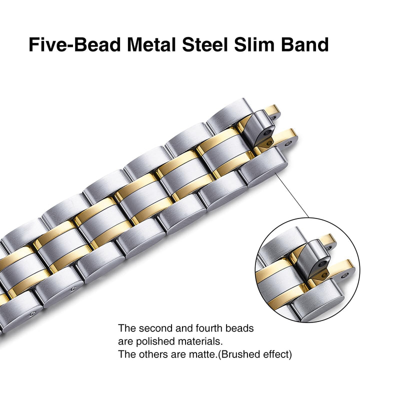 STIROLL Slim Metal Band Compatible with Apple Watch 41mm 40mm 38mm 42mm(Series 10) Women, Stylish Thin Stainless Steel Chain Straps for iWatch Bands Series 9 8 7 6 5 4 3 2 1 SE