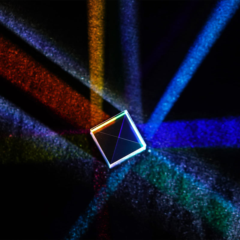 25mm Optical Glass X-Cube Prism RGB Dispersion Prism Physics and Decoration Light Spectrum Educational Model Photography Props 25mm