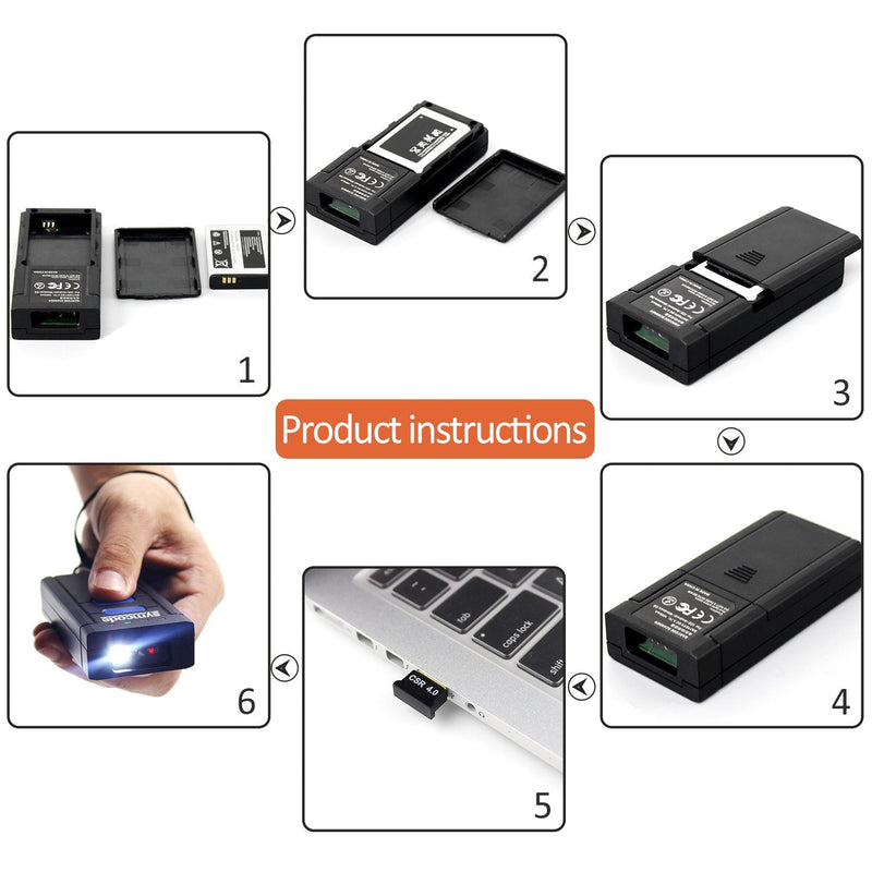 [AUSTRALIA] - Symcode Bluetooth Wireless Barcode Scanner,Compatible with Bluetooth Function & 2.4GHz Wireless, Portable Barcode Reader Work with Windows, Mac,Android, iOS Phones, Tablets or Computers Laser 1D Bluetooth Scanner 