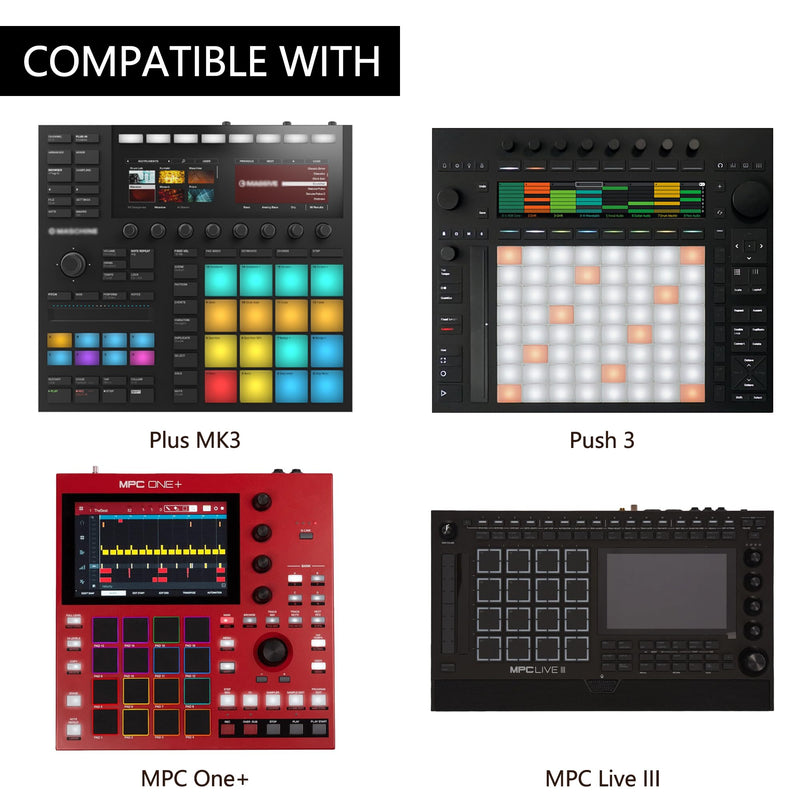 Drum Controller Foldable Stand Compatible with NI Maschine MK3,Ableton Push3, Akai MPC One+,MPC Live 3,Behringer Mixer lift adjustable,Solid Aluminum Portable Folding Stand for Home Studio