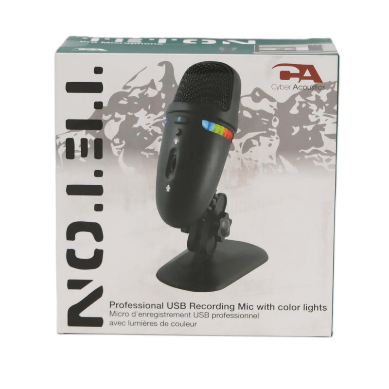 Cyber Acoustics Premium USB Microphone with Dual Recording Patterns - 24-bit Recording Perfect for Podcasting and Vlogging - Compatible with PC and Mac (CVL-2009) CVL-2009