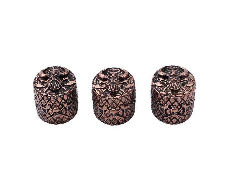 Guyker 3Pcs Guitar Bass Knobs 6mm Dia. Shaft Pots - Zinc Alloy Savage Pirates Surface Retro Style Tone Volume Control Potentiometer Knob Replacement for Electric Guitar Bass (CKB009, Antique Bronze) Antique Bronze, CKB009