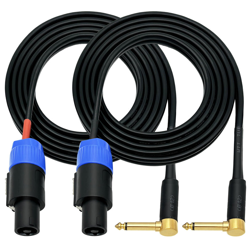 [AUSTRALIA] - CESS-133-6f Right-Angle 6.35mm 1/4 Inch TS Plug to Speakon Plug Speaker Cable, 2 Channel, Durable Heat-Shrink Protected Metal Housing (6 Feet) 6 Feet 