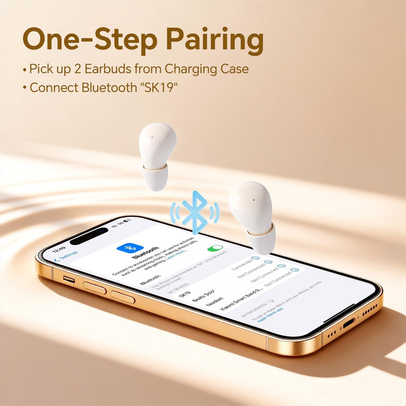 Ear Buds Invisible Mini Earbuds Wireless Bluetooth Smallest Low Profile | Micro Tiny Discreet Hidden Earbuds for Work, Small Headphones, Sleep Wireless Earphone IPX5 Waterproof for Small Ear Canals Black