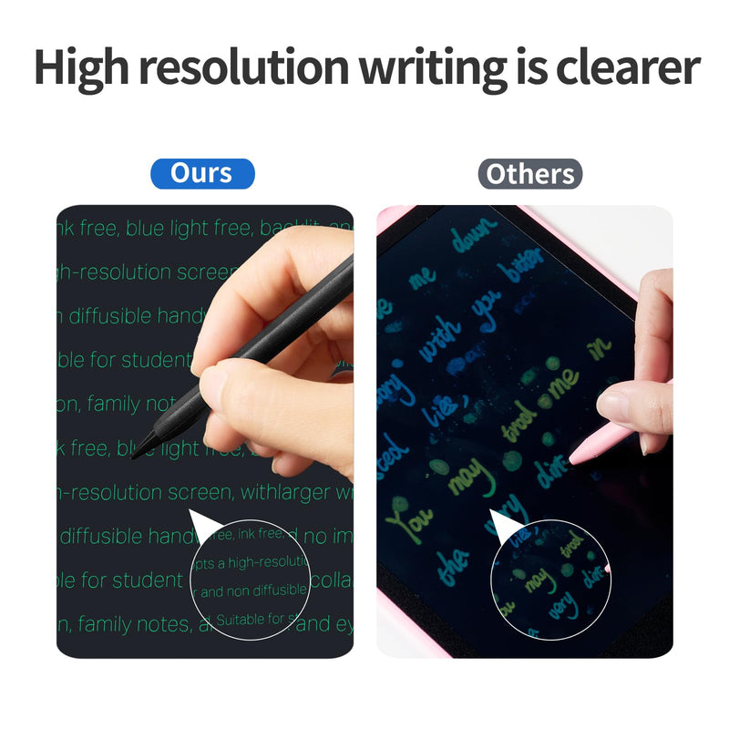12in Rechargeable LCD Writing Tablet, Bezel-Free Type-C Digital Notepad | for Adults Ultra-Slim Lightweight Fine Lines No Palm Marks Office Home School Reusable