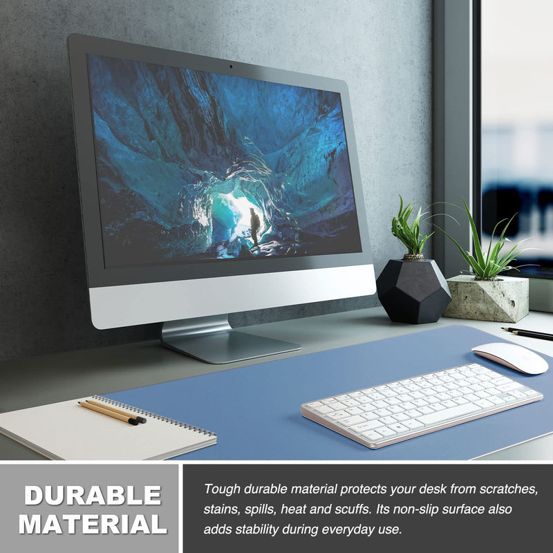 K KNODEL Desk Mat, Mouse Pad, Desk Pad, Waterproof Desk Mat for Desktop, Leather Desk Pad for Keyboard and Mouse, Desk Pad Protector for Office and Home (Lake Blue, 35.4" x 17") Lake Blue 35.4" x 17"