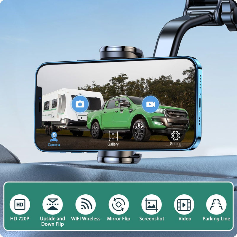 GreenYi WiFi Car Wireless Backup Camera, GreenYi 5G 720P HD Car Rear View Reverse Camera for iPhone iPad Android Smart Phone Tablet with 170 Degrees Wide Viewing Angle