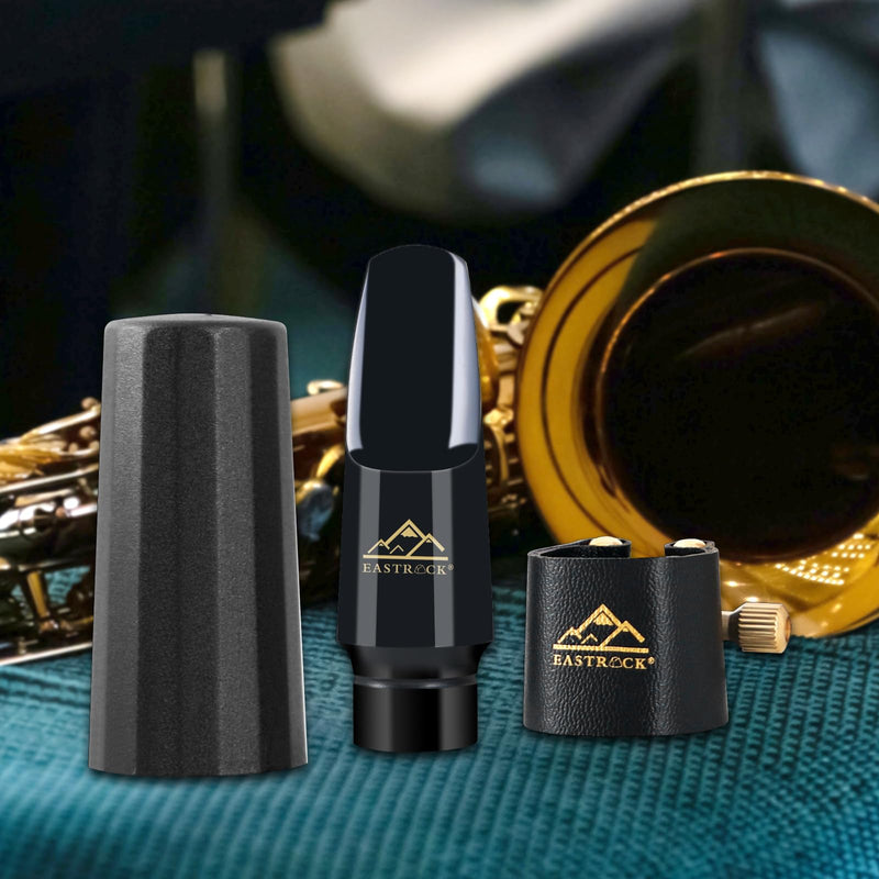 [AUSTRALIA] - EASTROCK Alto Saxophone Mouthpiece Kit includes Leather Ligature, Plastic Cap, Professional Alto Sax Mouthpiece, Musical Instruments Accessory for Beginner/Student/Musician KIT 1 