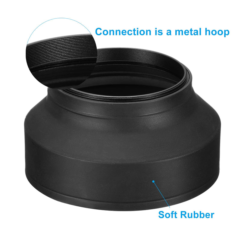 PATIKIL 67mm Camera Lens Hood, 2Pcs Rubber Collapsible Lens Protector Anti-Reflection Blocks Excess Sunlight Enhance Camera Photography for Nikon, for Fujifilm, for Pentax, for Leica