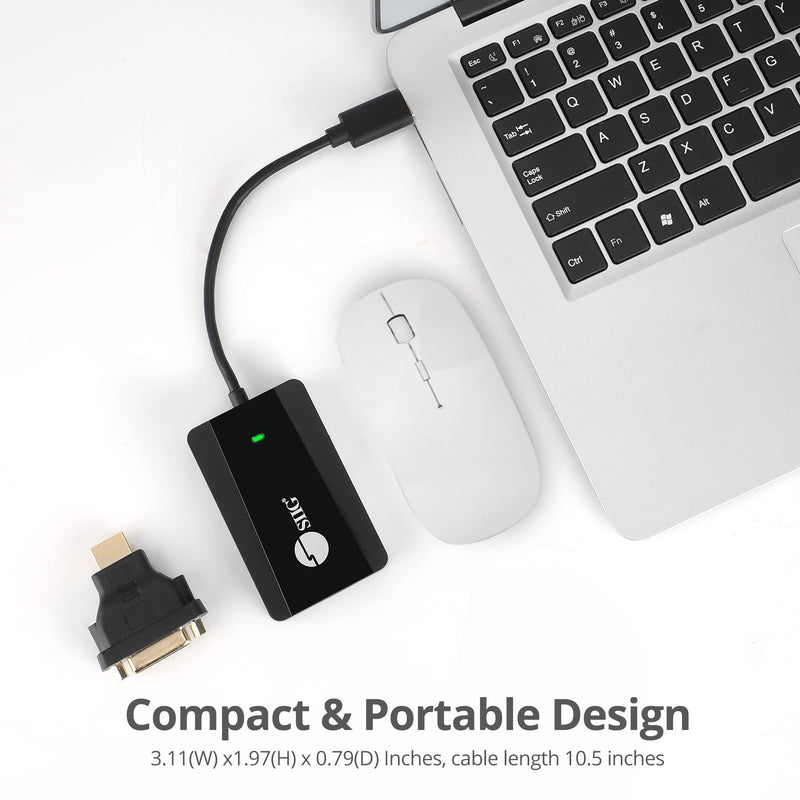 SIIG USB to HDMI Adapter, DisplayLink Chipset, USB 3.0 to HDMI 2K 2560x1440 50Hz Video Converter- for Windows and Mac, PC, Laptop, Desktop, Monitor, and TV (JU-H30H11-S1)