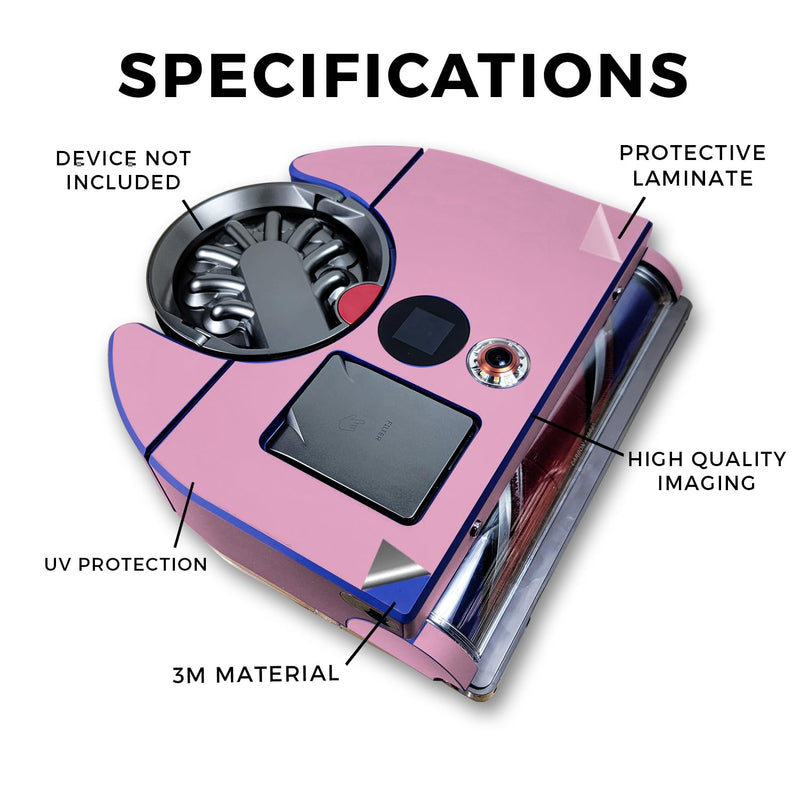 Skin Compatible with Dyson 360 Vis Nav - Solid Pink - Premium 3M Vinyl Protective Wrap Decal Cover - Easy to Apply | Crafted in The USA by MightySkins Matte Finish
