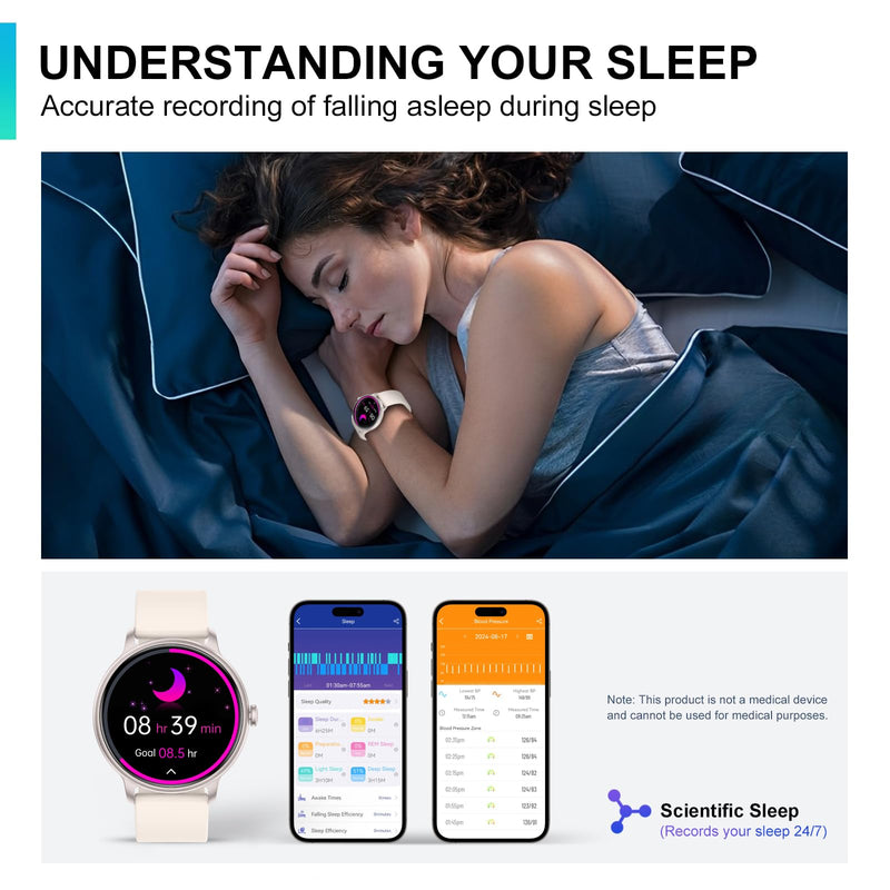 Smart Watch, 1.43'' AMOLED Smart Watches for Men Women (Answer/Make Call), Fitness Tracker with Heart Rate/Sleep Monitor, IP68 Waterproof Activity Tracker, Pedometer for Android iOS