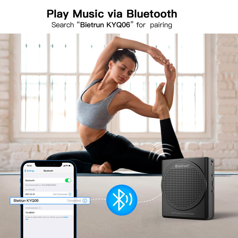 Bluetooth Voice Amplifier for Teachers, Portable Rechargeable Mini Voice Amplifier with Wired Microphone Headset, PA System Megaphone Speaker for Teachers, Singing, Training, Presentation, Tour Guide