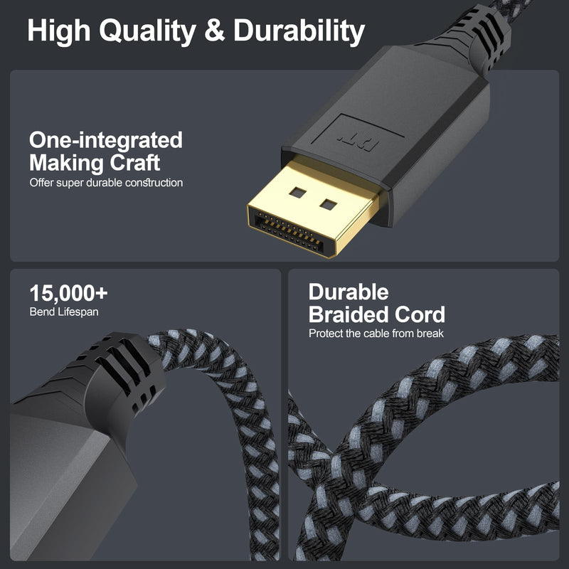 Display Port to HDMI Cable 3ft 10 Pack, DisplayPort to HDMI [4K@30Hz 1080P@120Hz], DP (Source) to HDMI (Display) Cord for PC Computer Graphics Card to Projector Monitor TV 3 Feet