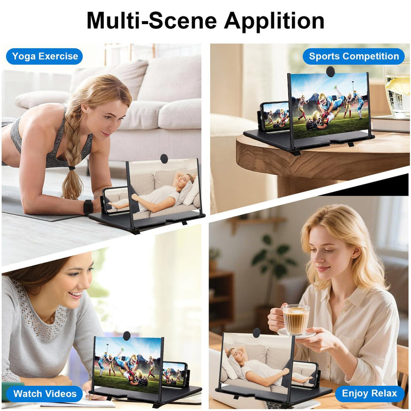 3D HD Screen Magnifier Stand Amplifier Projector Screen for Movies, Videos,and Gaming. Foldable Mobile Phone Holder,Mobile Accessory Supports All Smartphones