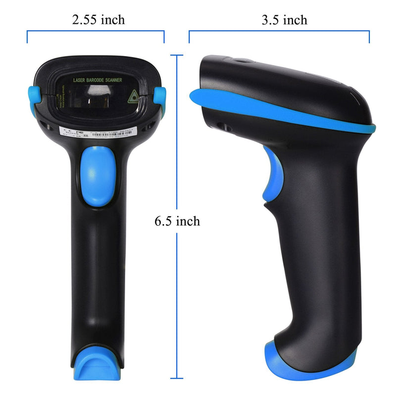 [AUSTRALIA] - WoneNice 2.4G Wireless Barcode Scanner – 1D Handheld Cordless Barcode Reader for Retail, Warehouse, Inventory – 100ft Range, Plug & Play – Compatible with Windows, Linux, POS (Blue) Blue 