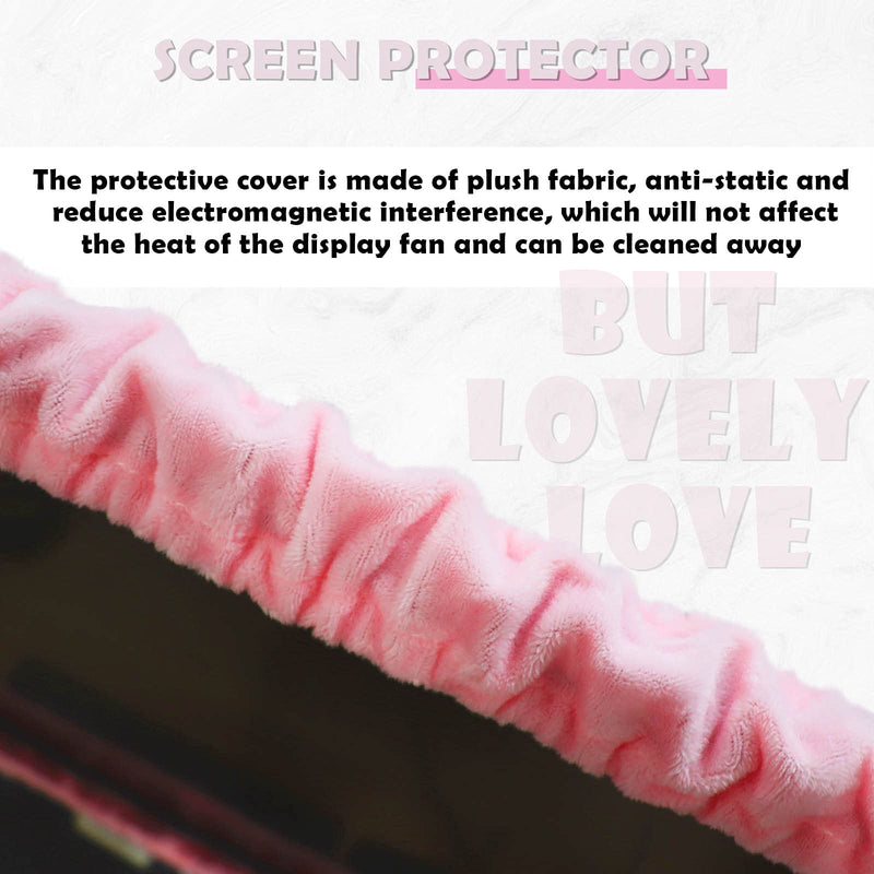 Kakurookie 27'' - 34'' Computer Monitor Protective Cover with Cat Ear Design, Cute Pink Monitor Dust Cover with Furry Design, Elastic Dustproof, Suitable for PC, Tablet, TV (27-34in, Pink) 27-34in