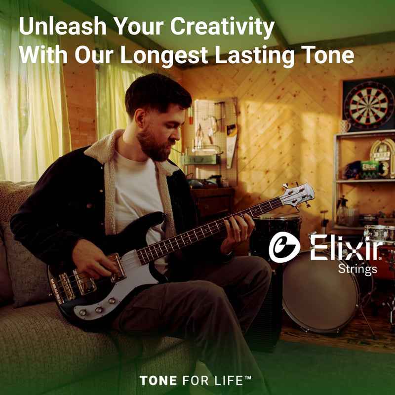 Elixir Strings Bass Guitar Strings (14702) Medium, Long Scale (.050-.105) 4 String Set
