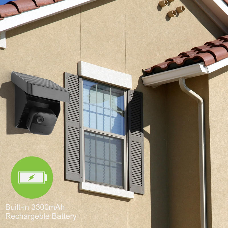 Uogw Solar Panel Charging Mount Compatible with Blink Outdoor 4 (4th Gen)/Blink Outdoor XT3/XT2/XT Camera,IP67 Weatherproof,Internal 3300mAh Battery Continuously for 365 Days-Upgrade Adjustment Angle