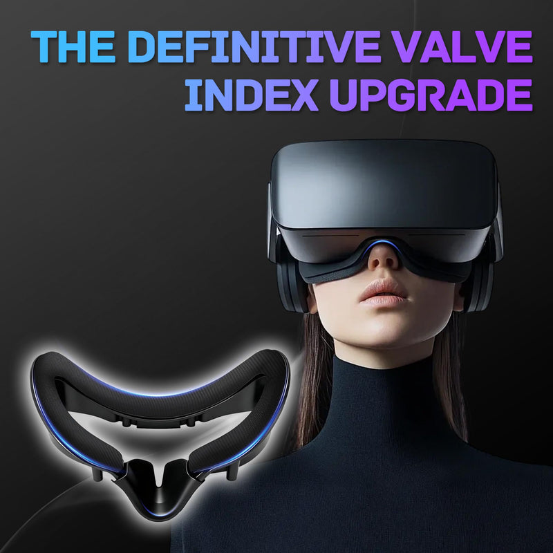 Valve Index Face Gasket Complete Ice Silk Washable Hygienic VR Cover | Magnetic Bracket, 2x Silk Ice Foam Pads, Lens Cover Nose Pad, 4 Thumbstick Caps, 2 Cloths 2 Spare Tapes