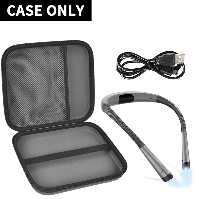 Case Compatible with Glocusent/for Vekkia/for LITOM/for LEDGLE/for TAKKUI/for TSINGREE LED Neck Reading Light Book Light for Reading. Storage Carrying Holder for USB Cable (Box Only) -Grey Gray