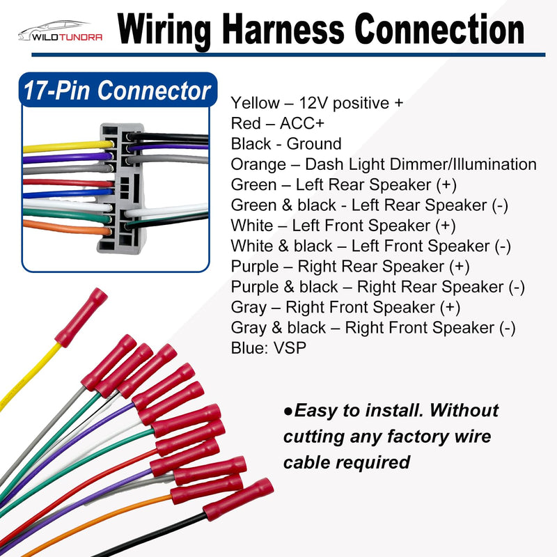 [AUSTRALIA] - Aftermarket Radio Wiring Harness for Honda 2006-2014 Select, Car Stereo Wiring Harness with Antenna Adapter for Civic 06-11, CR-V 07-11 Odyssey Insight Acura RDX MDX 17Pin Radio Wire for Car Stereo 