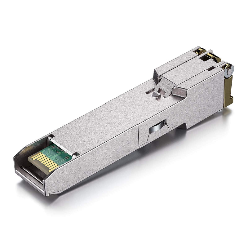 10/100/1000Base-T Copper SFP, Auto-Negotiation SFP to RJ45 Mini-GBIC Transceiver, Compatible with Mikrotik S-RJ01 10/100/1000M-T: 100m