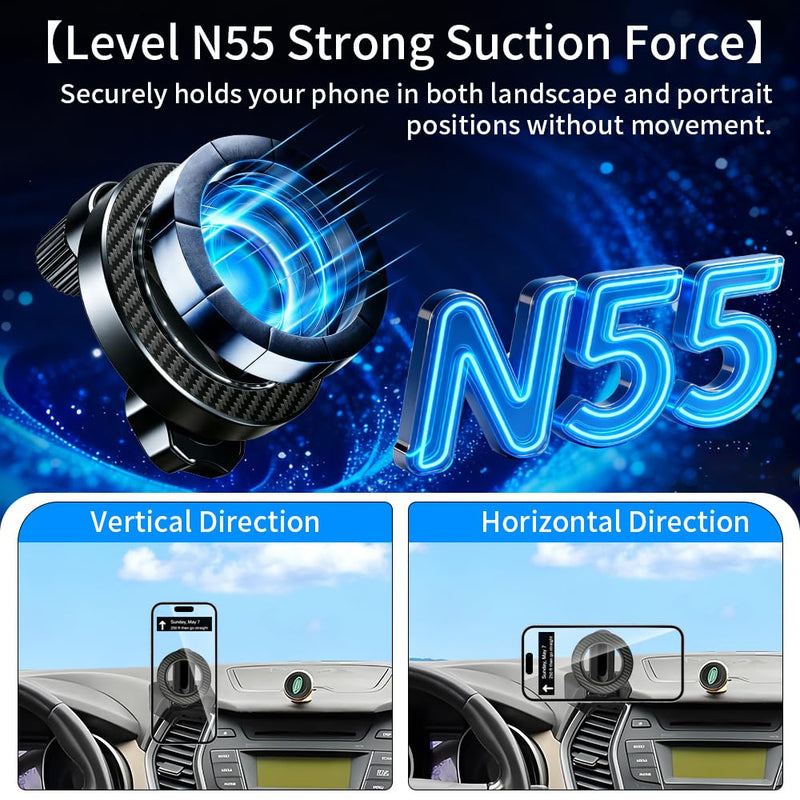 Car Phone Holder Mount for Hyundai Santa Fe 2013-2018 Accessories | Magnetic Cellphone Stand, Cell Phones Navigation Charging Screen Cradles,Double 360°Rotation,for Magsafe Magnet Accessory