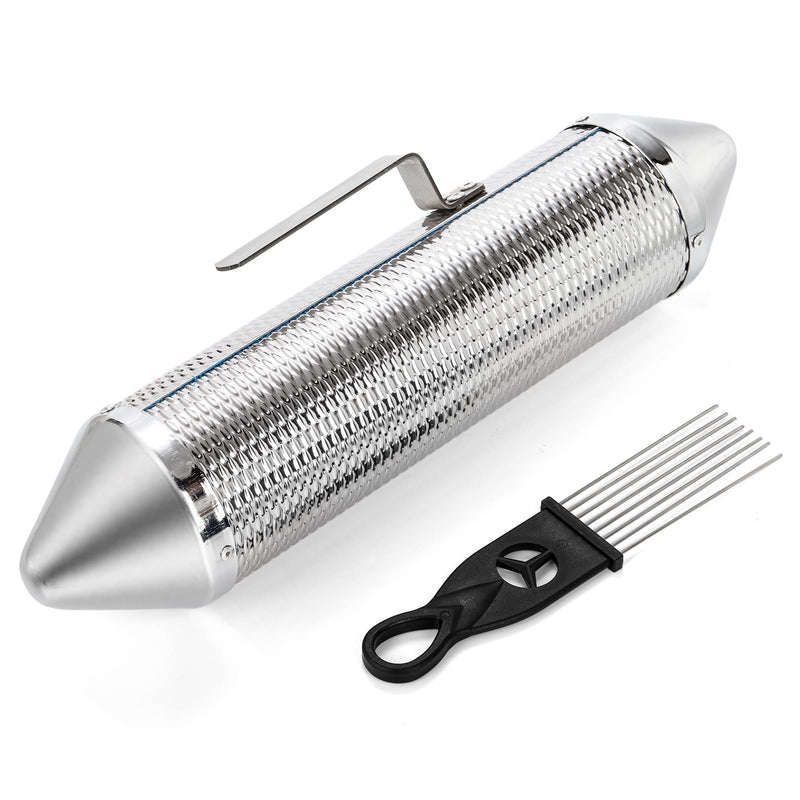 SOUJOY Guiro Instrument, Stainless Steel Guiro Shaker with 2 Scrapers, 15'' x 3'' Latin Percussion Instrument, Professional Band Accompaniment Sand Hammer for Musical Training