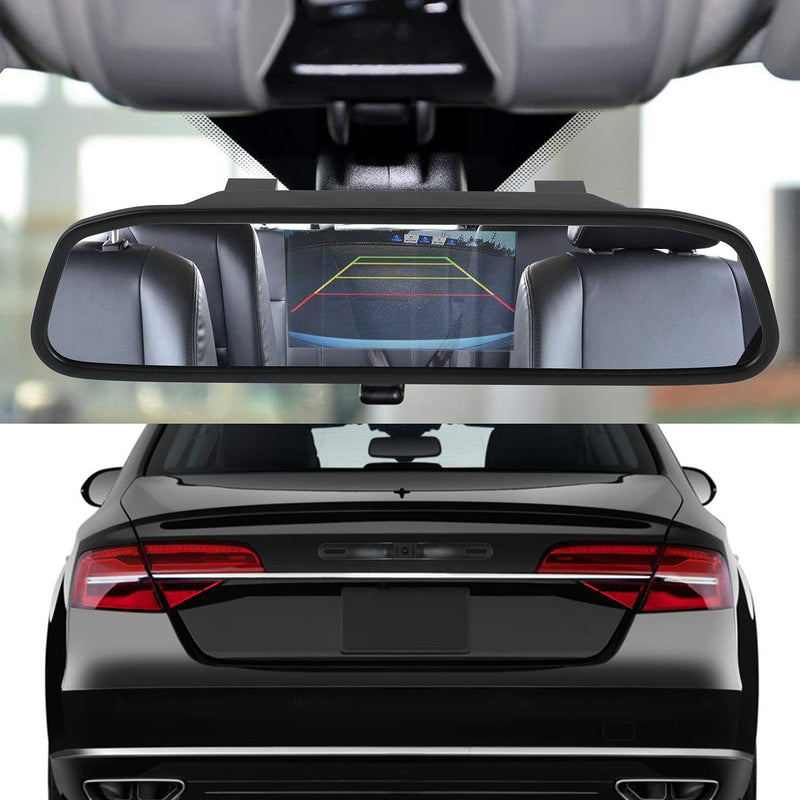 Backup Camera and Monitor Kit, 4.3" Car Vehicle Rearview Mirror Monitor for Car Reverse Camera Waterproof Car Rear View Camera with 9 LED Night Vision (4.3" Backup Camera) 4.3" Backup Camera
