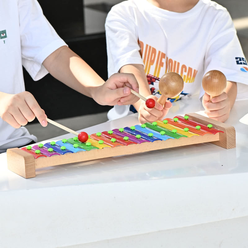 LIEKE Xylophone 15 Tones Glockenspiel Musical Instrument Gift