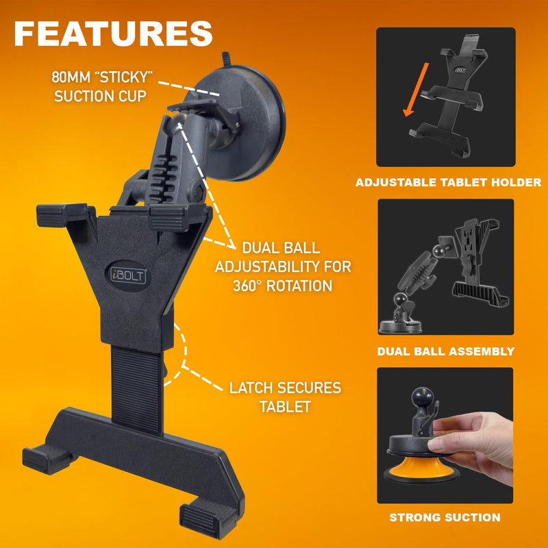 iBOLT TabDock BizMount Tablet Suction Cup Mount for Trucks & Vehicles
