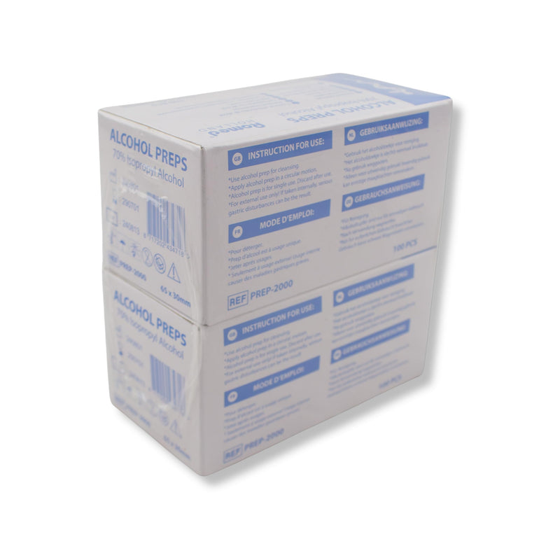 Medi-Inn Alcohol Swabs Set 30 x 65 mm Set of 2 (2 x 100 Pieces)