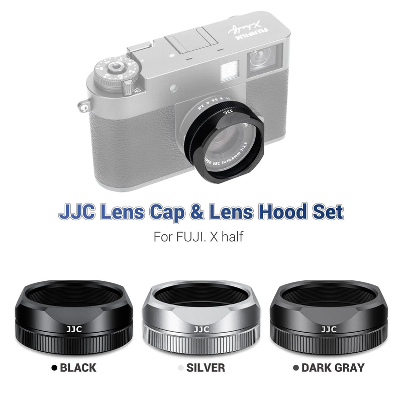 [AUSTRALIA] - Metal Square X Half Lens Hood Sun Shade with Lens Cap for Fuji Fujifilm X Half Xhalf Digital Camera, Protective Cover Shading Hood Protector, Block Stray Light Reduce Flare - Black Black for Fujifilm X Half 