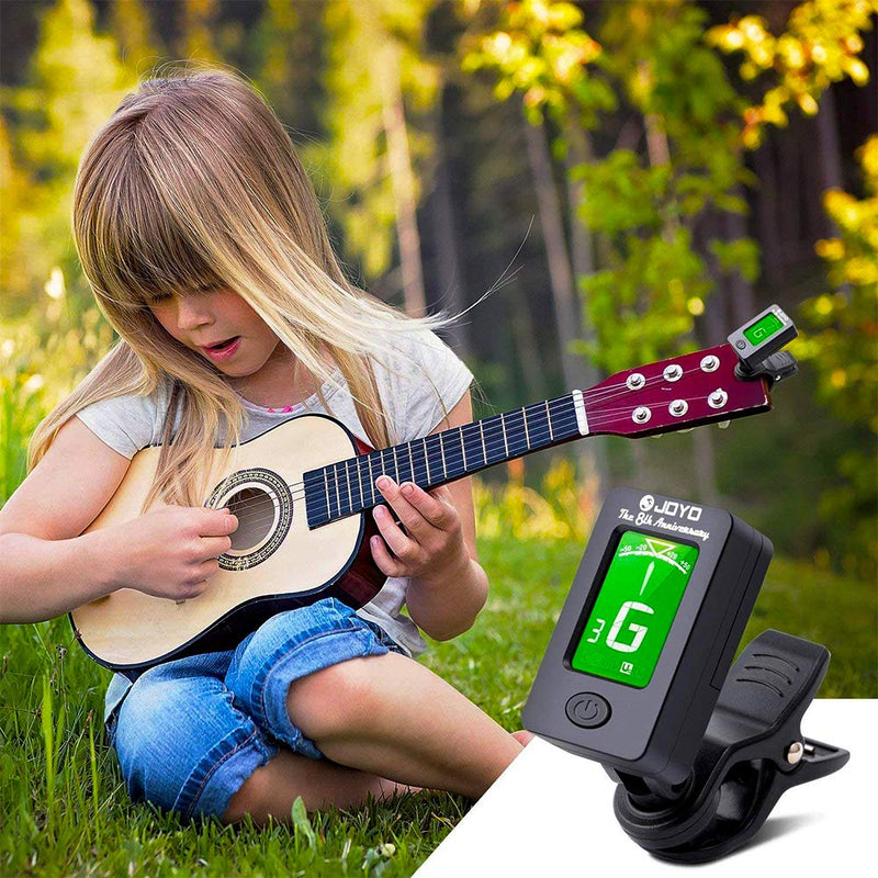 JOYO Clip on Guitar Tuner for Ukulele, Violin, Mandolin, Guitar, Bass, Digital Electronic Chromatic Tuner (JT-01, Black, 4PCS) 4