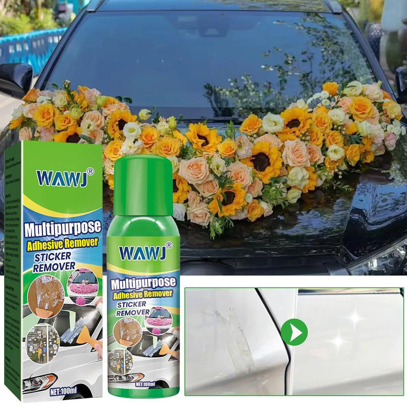 WAWJ® Label Remover, Multi-Purpose Adhesive Remover and Abrasion-Resistant Cleaner with Scraper, Quickly Removes Stubborn Labels, Adhesive Residues and Stickers from All Smooth Surfaces