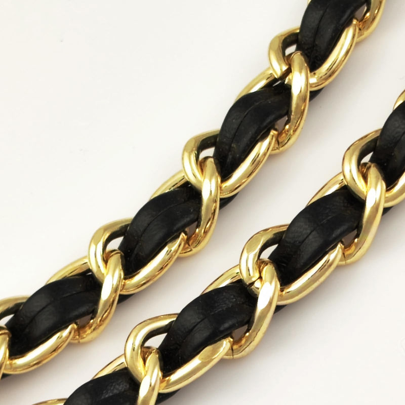 2PCS Cell Phone Chain Crossbody,Phone Lanyard,47.2" Metal Chain with Leather Strap for IPhone Case Black-47inch