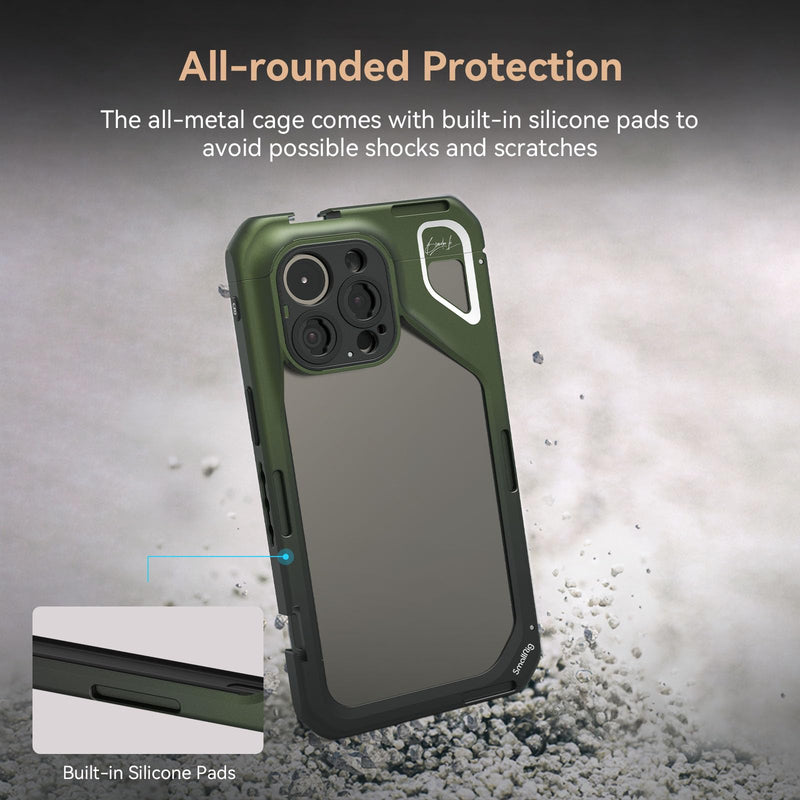 SMALLRIG x Brandon Li Mobile Video Cage for iPhone 15 Pro Max Co-Design Edition, Aluminum Alloy Smartphone Video Cage Case for Videography/Video Recording/YouTube/Live Streaming/Vlog - 4473