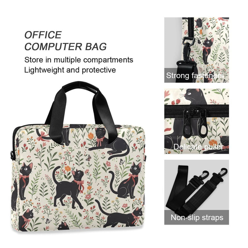 Cute Cat Laptop Case 15.6 in Computer Bag | Waterproof Laptop Briefcase Laptop Bag for Women & Men Cute Cat