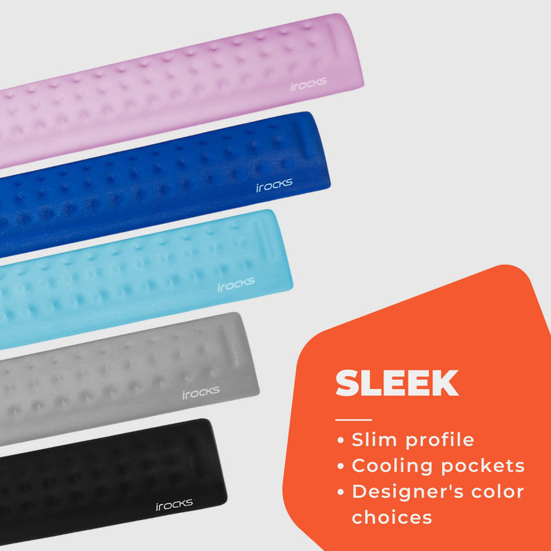 i-Rocks IRC41 Ergonomic Keyboard Memory Foam Wrist Rest Pad with Anti-Slip Base; Provides Cushioned Support and Pain Relief for Office, Gaming, Computer, Laptop, and Typing. (Black) Black Keyboard Pad